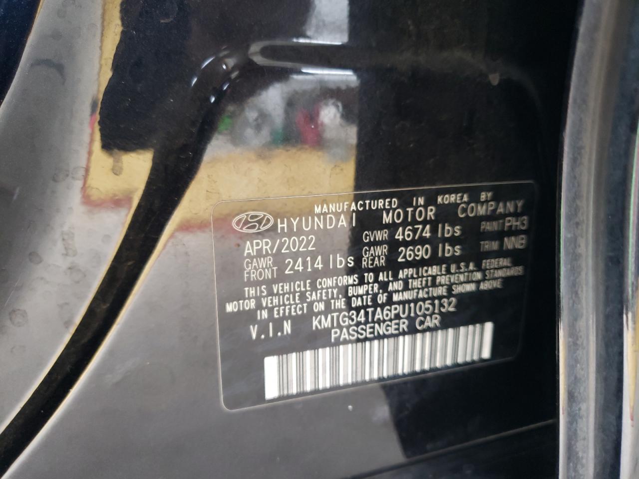 2023 Genesis G70 VIN KMTG34TA6PU105132 Copart auction photo, front end damage thumbnail 14