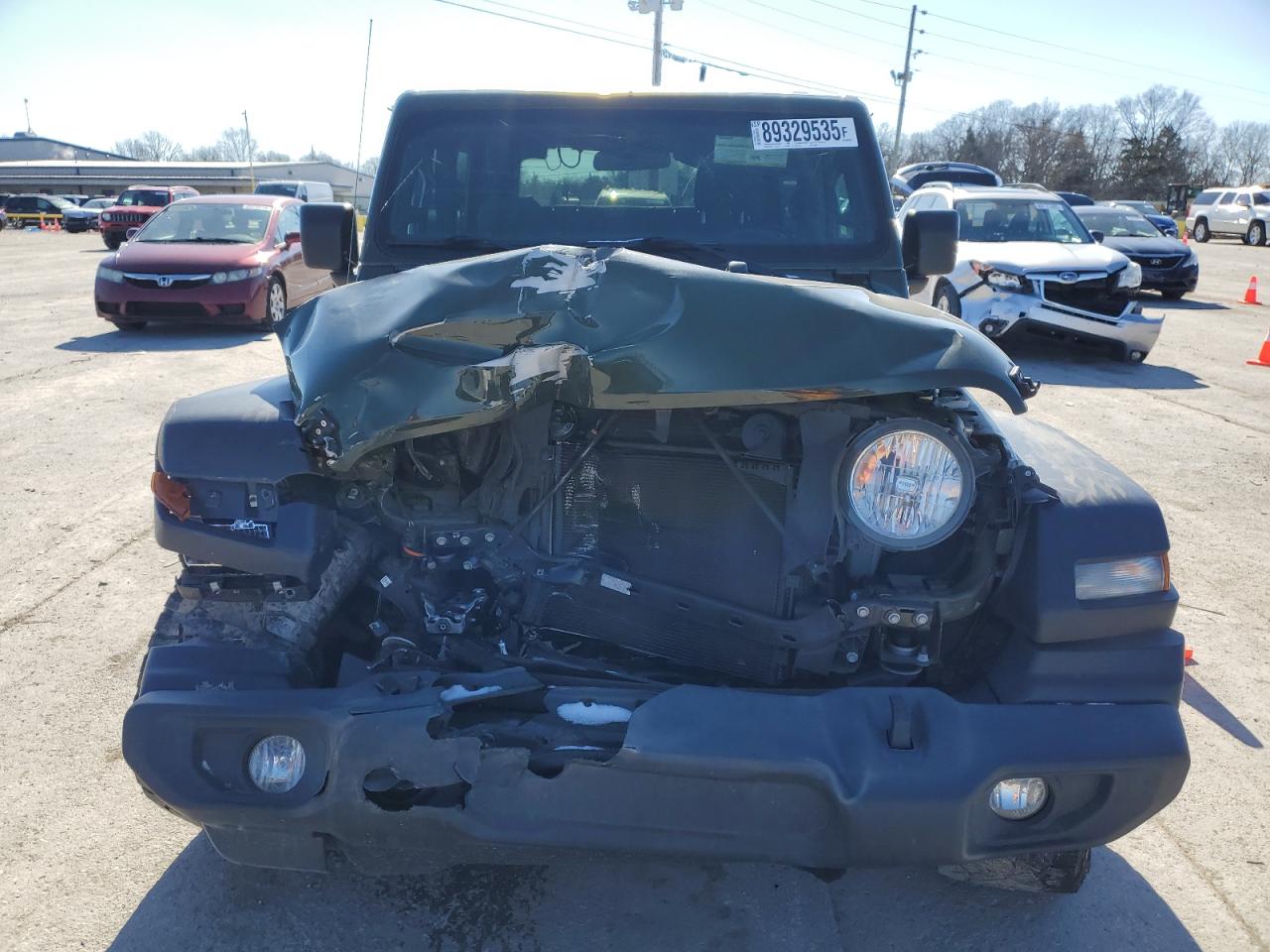 2020 Jeep Wrangler VIN 1C4GJXAN4LW350067 Copart auction photo, front end / side damage thumbnail 5
