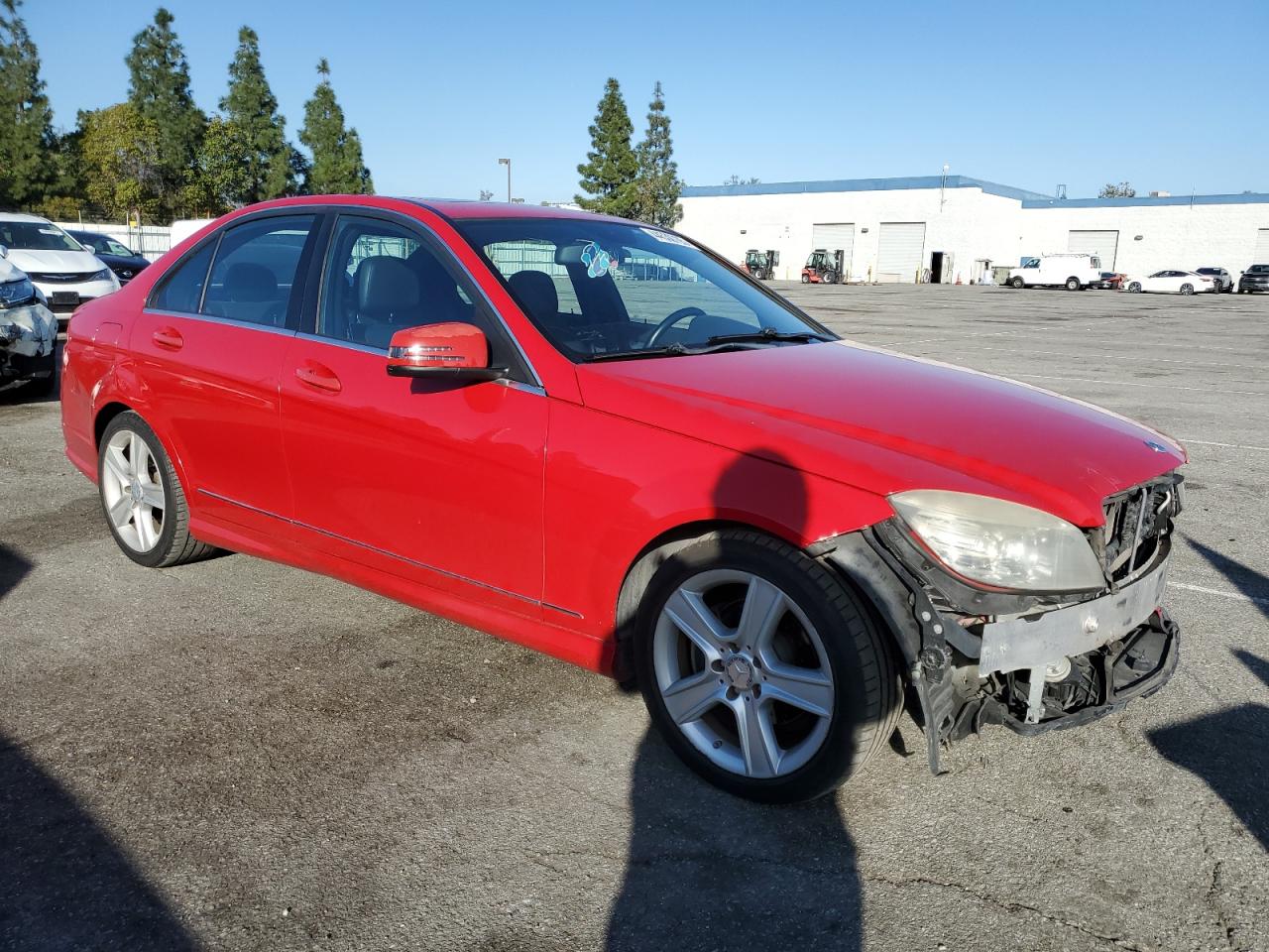 2011 Mercedes-Benz C-klasse VIN WDDGF5EB3BR133425 Copart auction photo, front end damage thumbnail 4