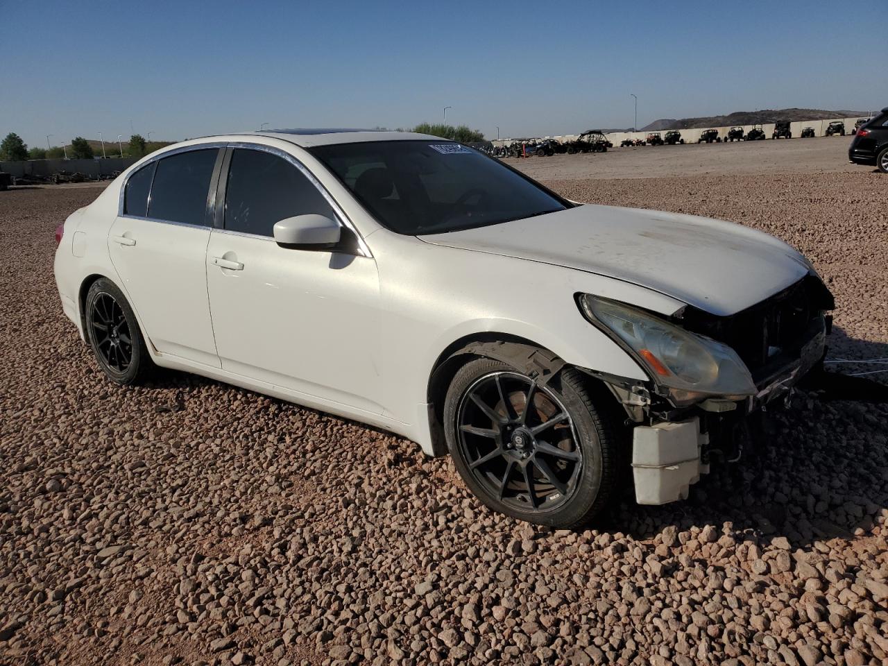 2011 Infiniti G VIN JN1DV6AP4BM830433 Copart auction photo, front end / rear end damage thumbnail 4