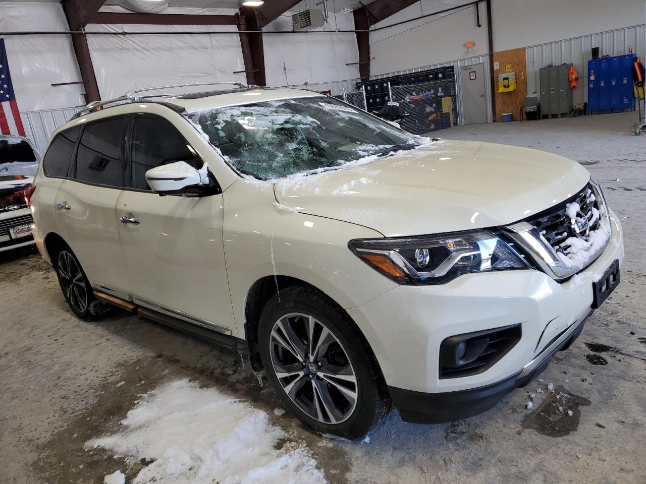 2019 Nissan Pathfinder VIN 5N1DR2MM7KC592932 Copart auction photo, burn damage thumbnail 4