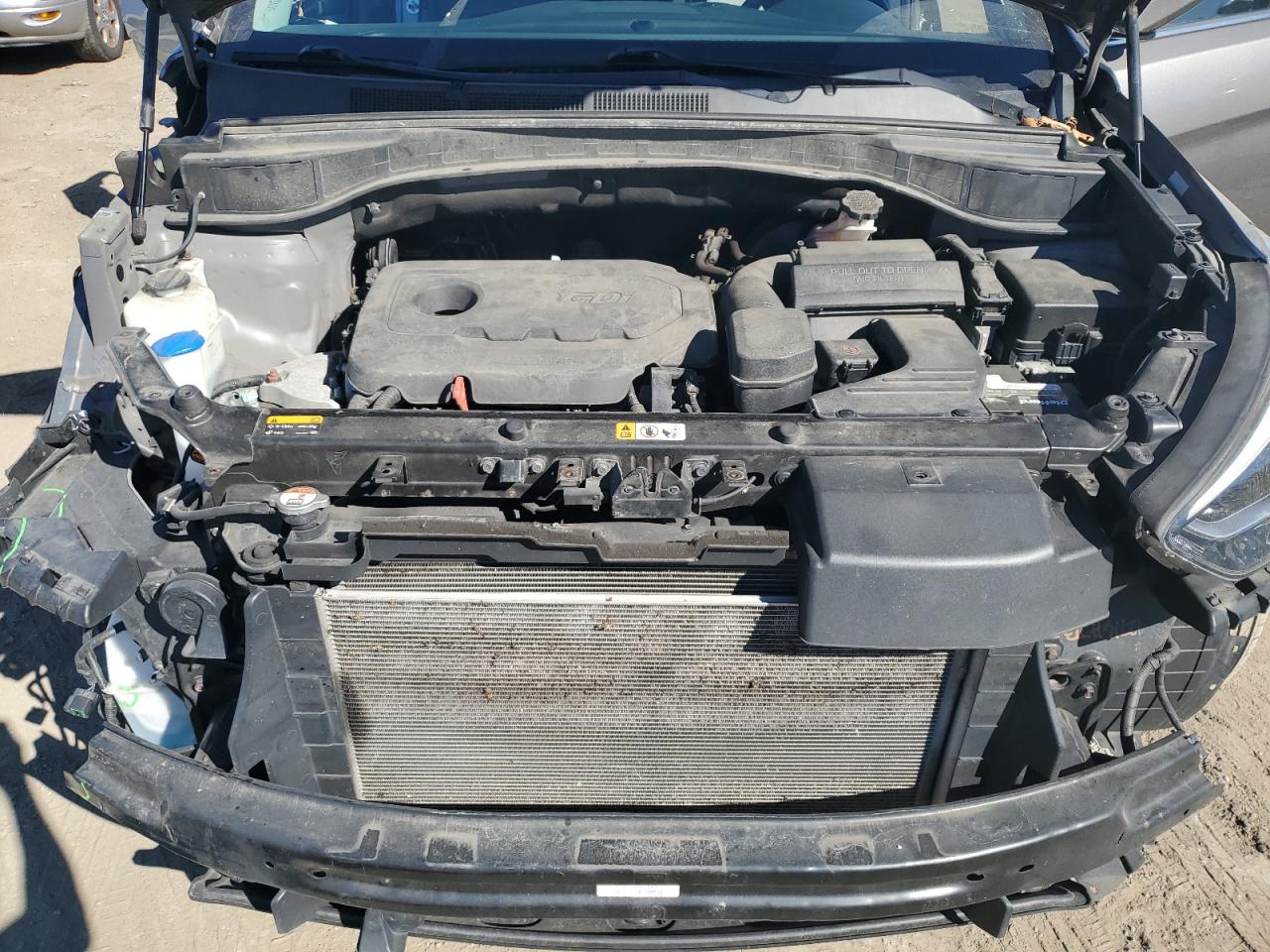2017 Hyundai Santa Fe VIN 5XYZU3LB9HG388233 Copart auction photo, side / front end damage thumbnail 12