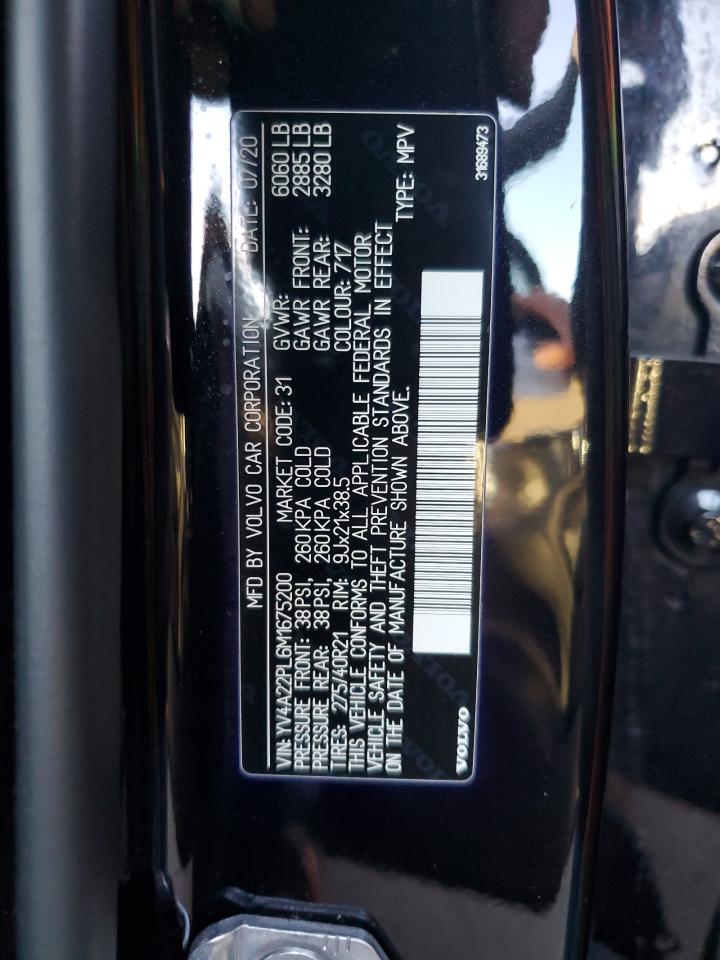 2021 Volvo XC90 VIN YV4A22PL6M1675200 Copart auction photo, front end damage thumbnail 14