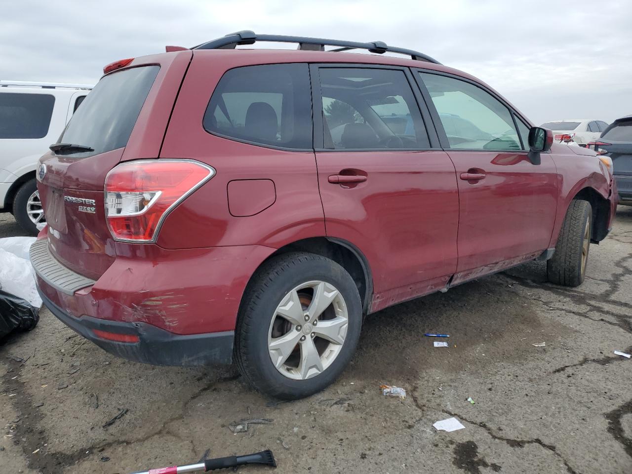 2016 Subaru Forester VIN JF2SJADC2GH483696 Copart auction photo, side / front end damage thumbnail 3