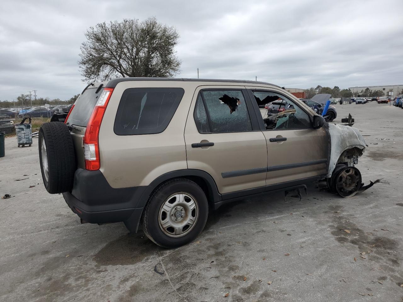 2006 Honda CR-V VIN SHSRD68596U401550 Copart auction photo, burn damage thumbnail 3