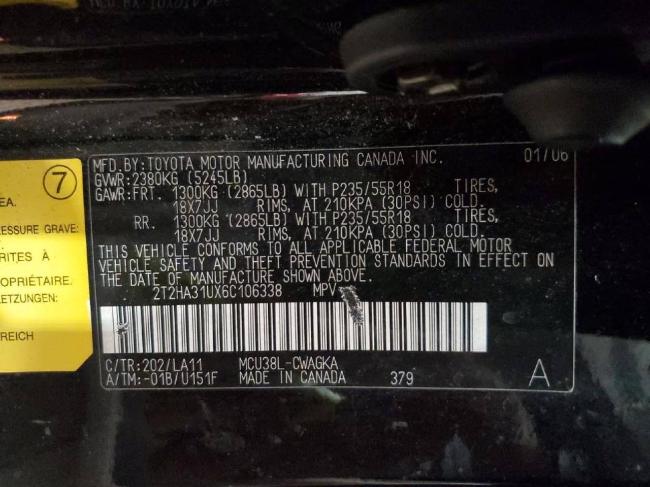 2006 Lexus RX VIN 2T2HA31UX6C106338 Copart auction photo, front end damage thumbnail 13