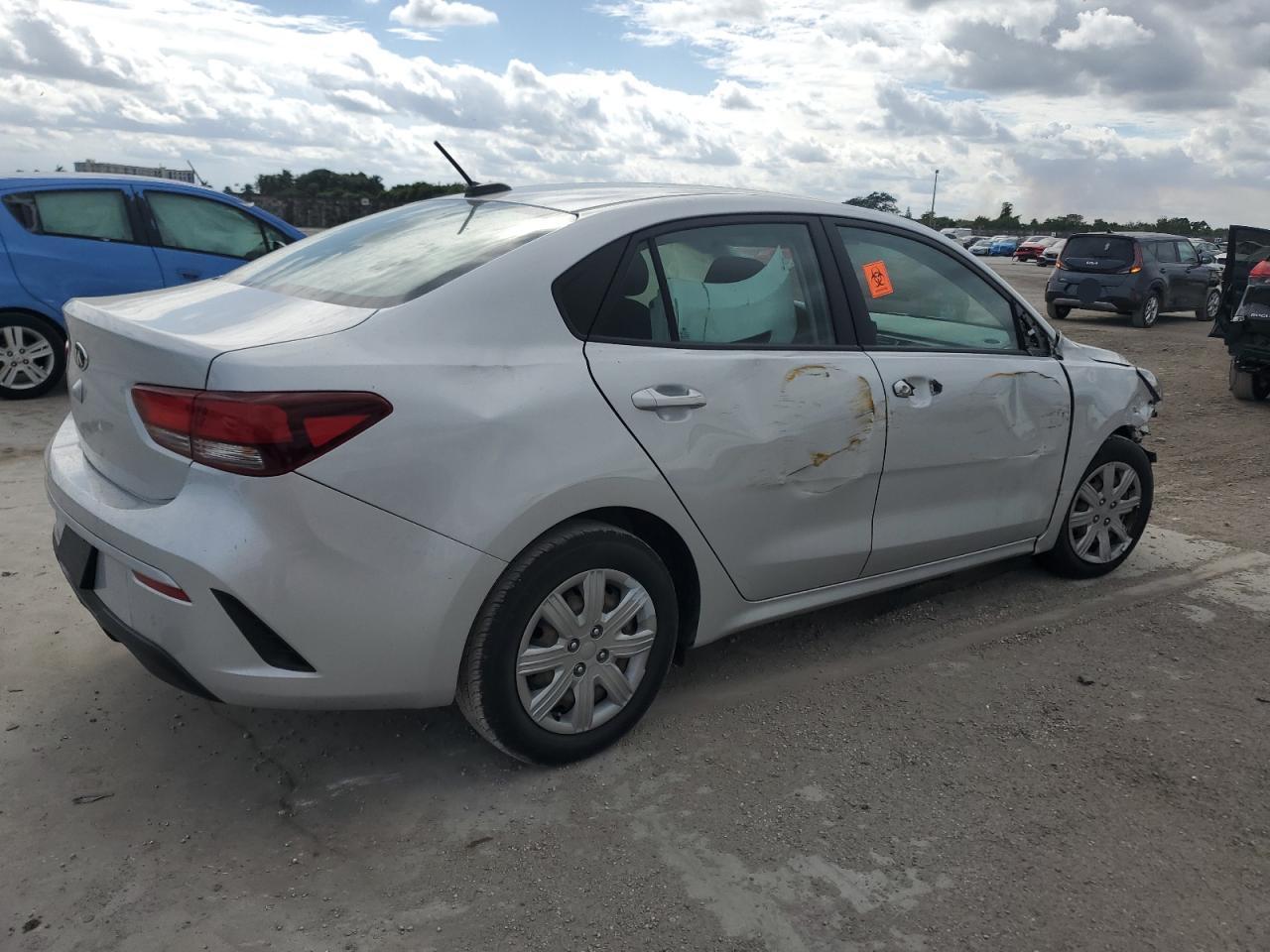 2021 KIA Rio VIN 3KPA24AD9ME430355 Copart auction photo, all over damage thumbnail 3