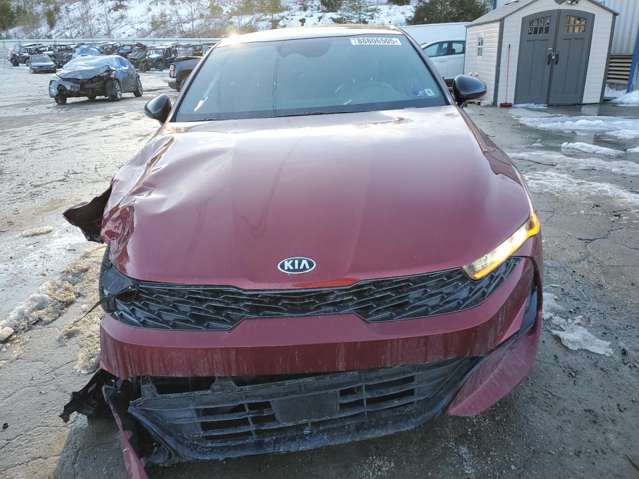 2021 KIA K5 VIN 5XXG64J25MG081652 Copart auction photo, front end / side damage thumbnail 5