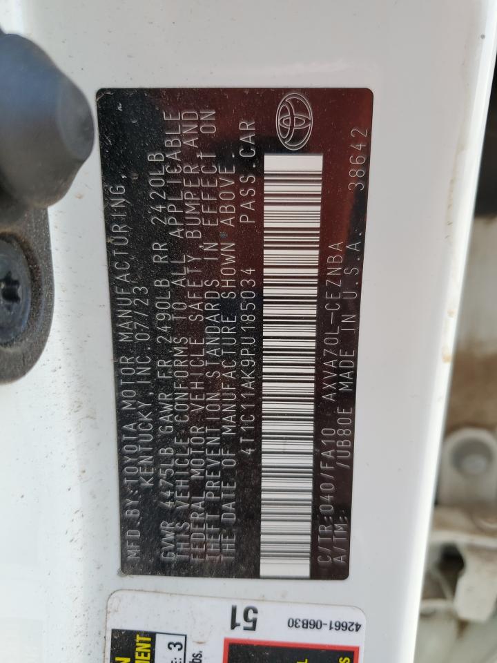 2023 Toyota Camry VIN 4T1C11AK9PU185034 Copart auction photo, front end damage thumbnail 12