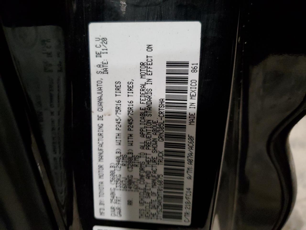 2021 Toyota Tacoma VIN 3TYSZ5AN3MT016075 Copart auction photo, biohazard/chemical / front end damage thumbnail 12