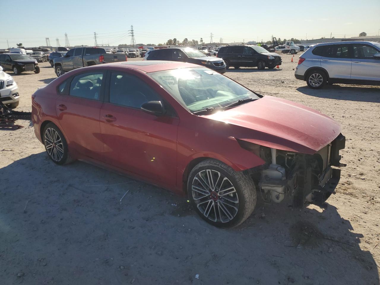 2021 KIA Forte VIN 3KPF44AC1ME334047 Copart auction photo, front end / side damage thumbnail 4