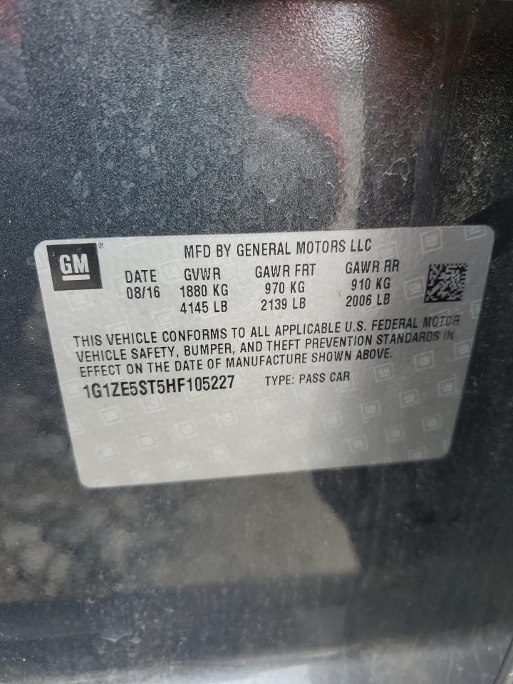 2017 Chevrolet Malibu VIN 1G1ZE5ST5HF105227 Copart auction photo, rear end damage thumbnail 15