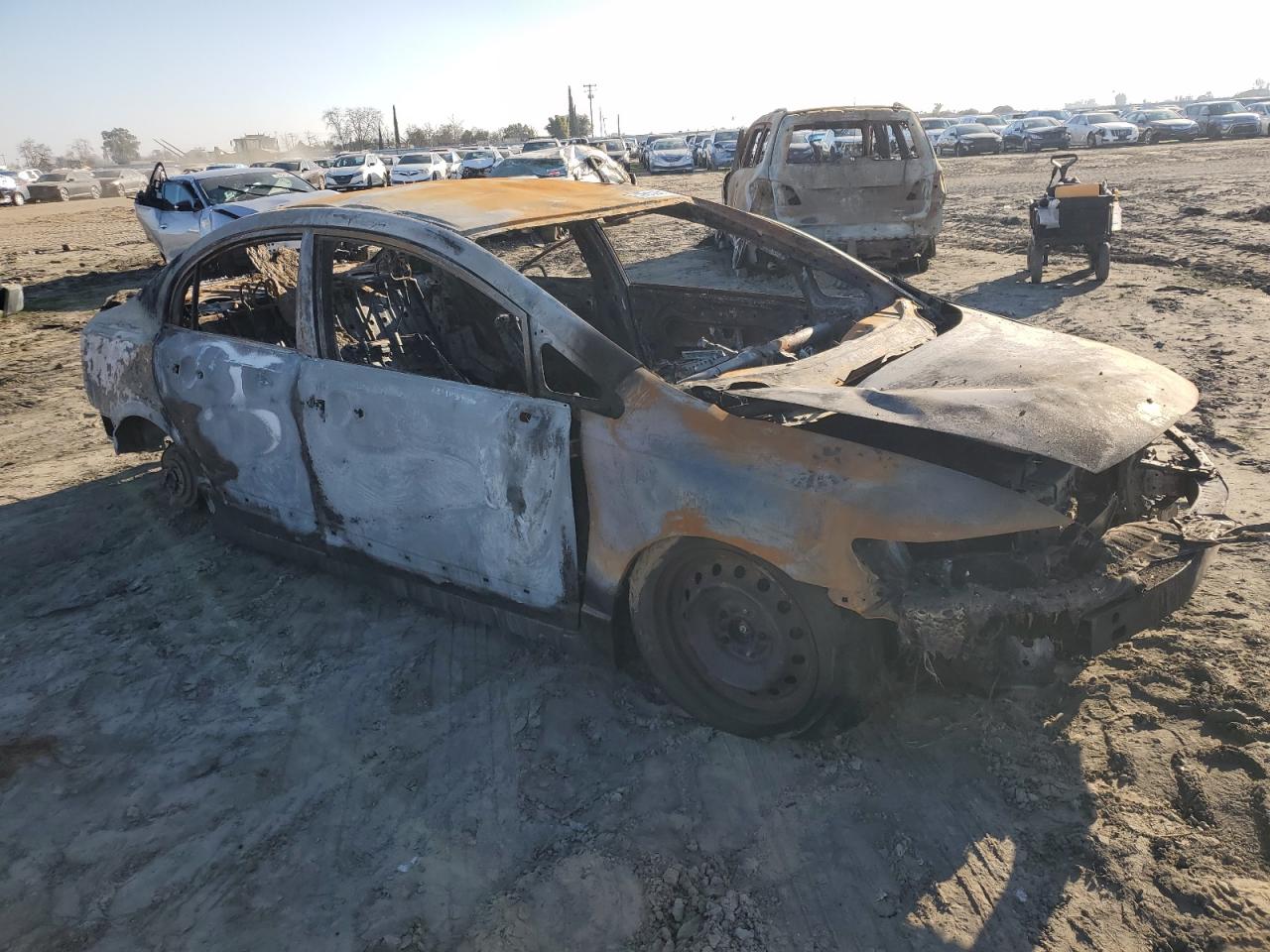 2011 Honda Civic VIN 19XFA1F59BE047666 Copart auction photo, burn damage thumbnail 4