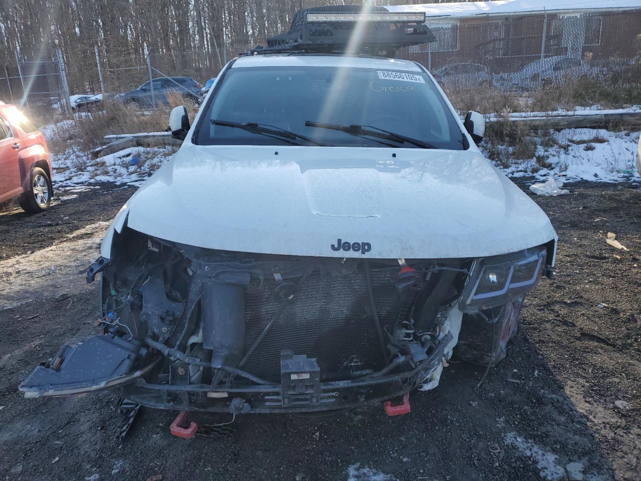 2013 Jeep Grand Cherokee VIN 1C4RJFAT1DC511396 Copart auction photo, front end / side damage thumbnail 5