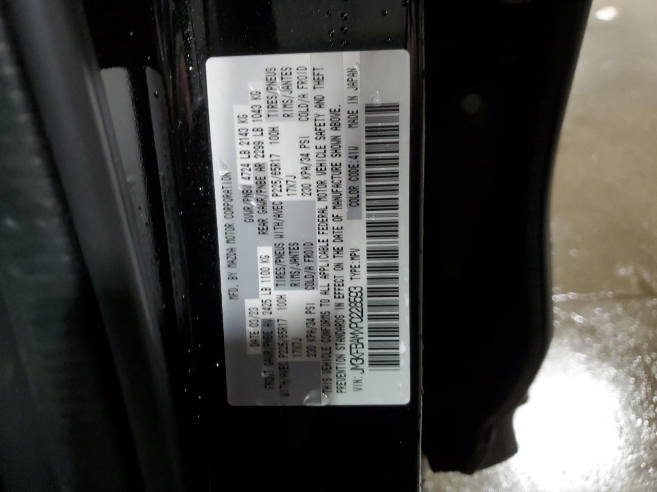 2023 Mazda CX-5 VIN JM3KFBAMXP0228593 Copart auction photo, front end damage thumbnail 15
