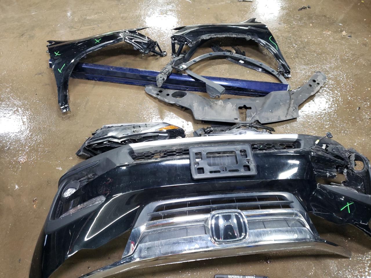 2022 Honda Pilot VIN 5FNYF6H59NB000799 Copart auction photo, front end / side damage thumbnail 13