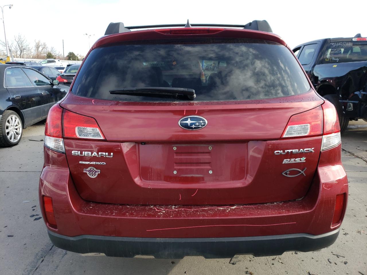 2014 Subaru Outback VIN 4S4BRBMC7E3235110 Copart auction photo, front end / hail damage thumbnail 6