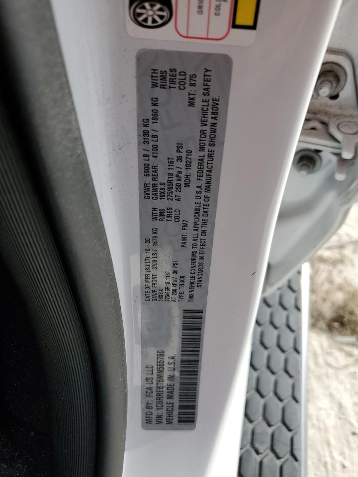 2021 RAM 1500 VIN 1C6RREBT6MN565760 Copart auction photo, water/flood damage thumbnail 13