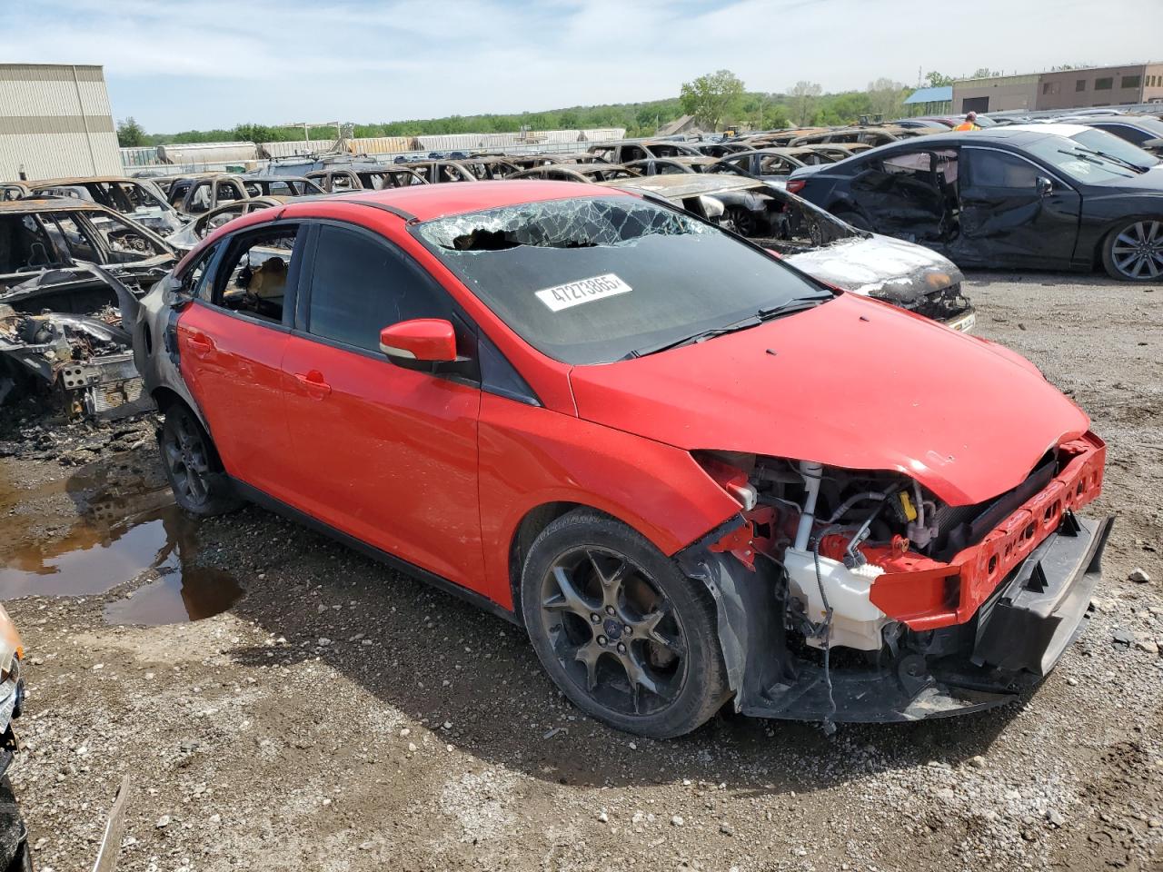 2014 Ford Focus VIN 1FADP3F28EL261167 Copart auction photo, front end damage thumbnail 4