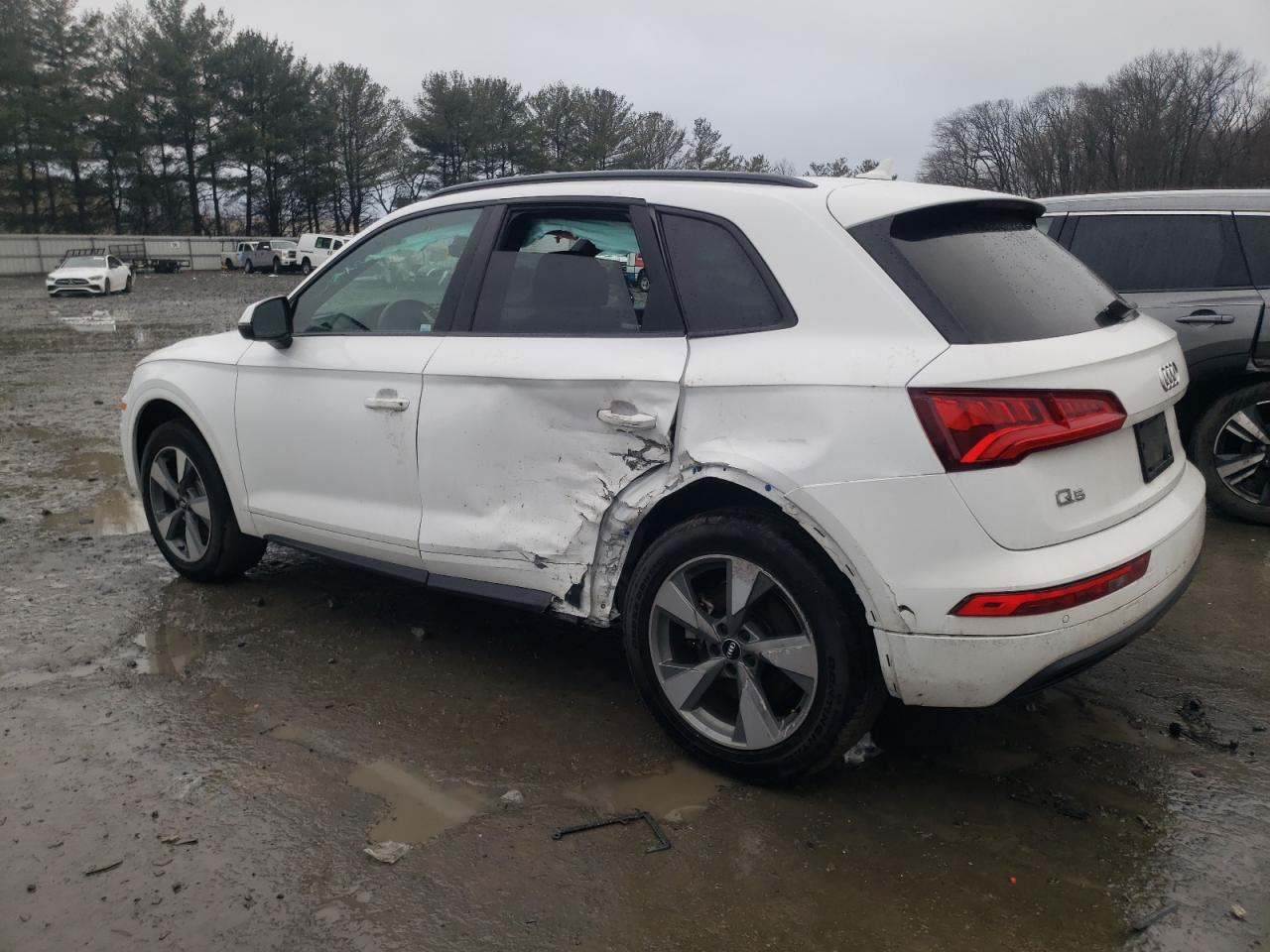 2020 Audi Q5 VIN WA1ANAFY5L2091293 Copart auction photo, side / rear end damage thumbnail 2