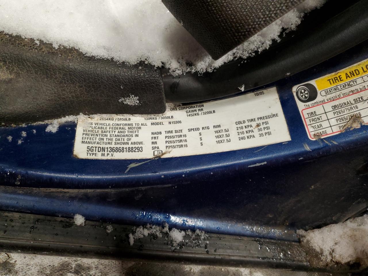 2006 Hummer H3 VIN 5GTDN136868188293 Copart auction photo, front end damage thumbnail 13