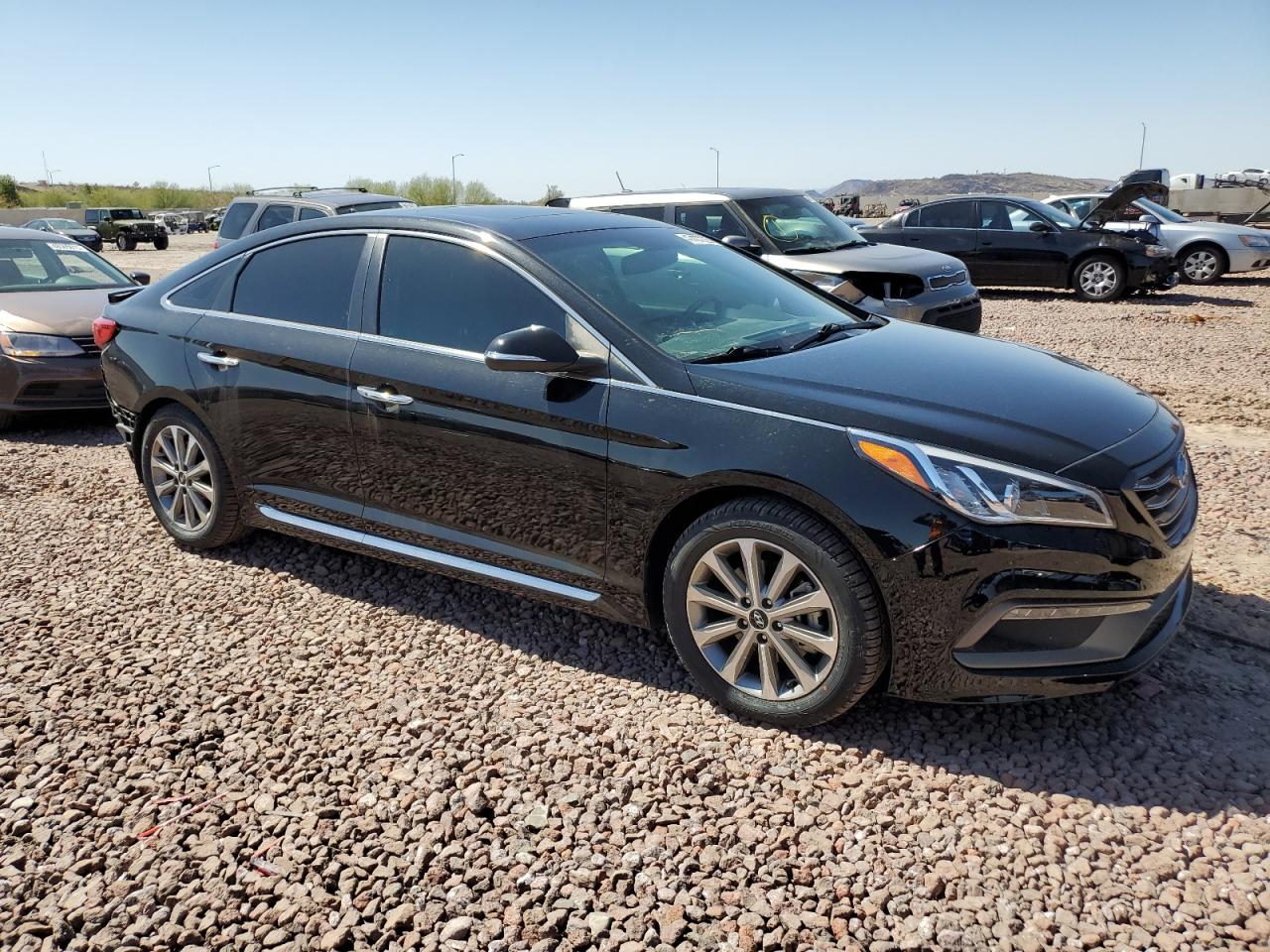 2017 Hyundai Sonata VIN 5NPE34AF8HH450811 Copart auction photo, rear end damage thumbnail 4