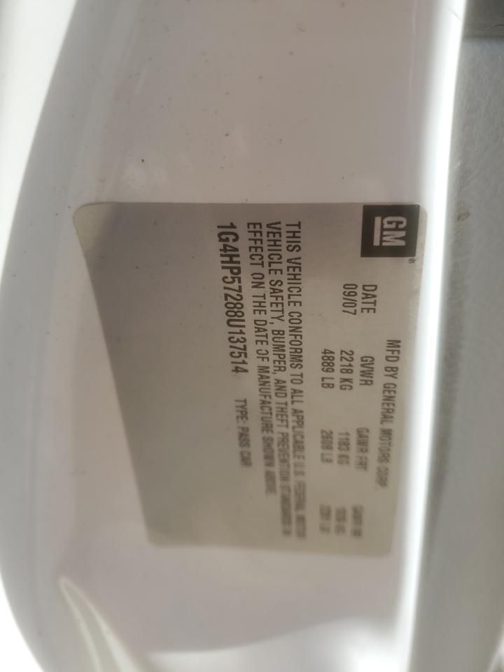 2008 Buick Lucerne VIN 1G4HP57288U137514 Copart auction photo, side damage thumbnail 13