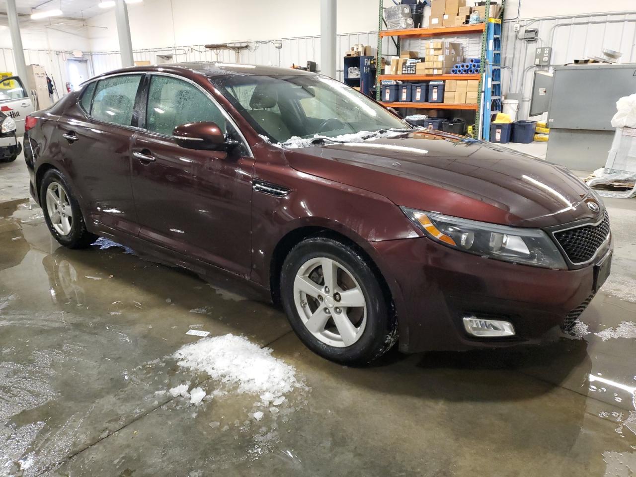 2015 KIA Optima VIN 5XXGM4A7XFG484773 Copart auction photo, front end / side damage thumbnail 4