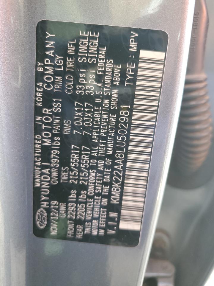 2020 Hyundai Kona VIN KM8K22AA8LU502981 Copart auction photo, front end damage thumbnail 15