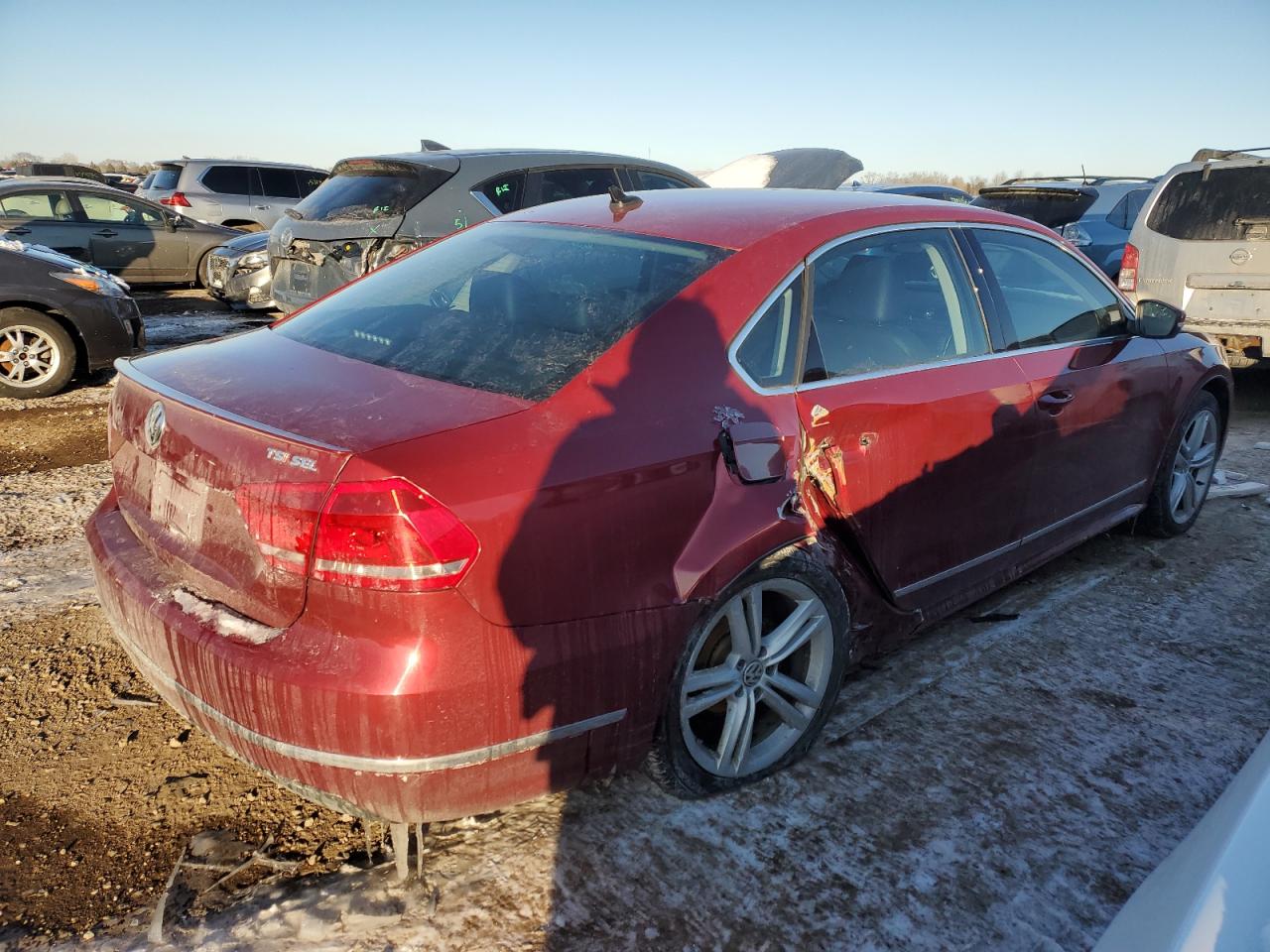 2015 Volkswagen Passat VIN 1VWCS7A32FC017881 Copart auction photo, side / rear end damage thumbnail 3