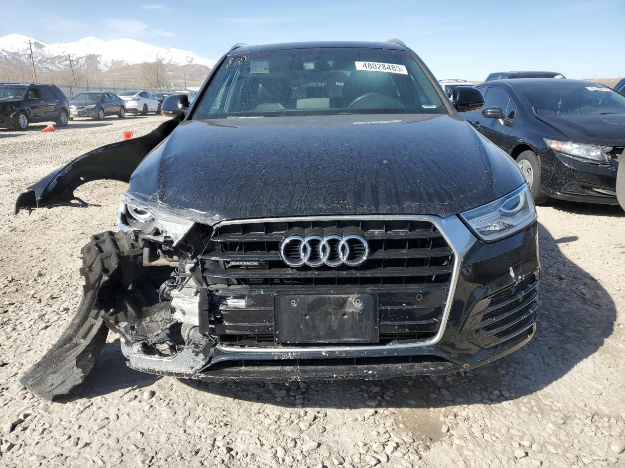 2018 Audi Q3 VIN WA1ECCFS2JR000659 Copart auction photo, side / front end damage thumbnail 5