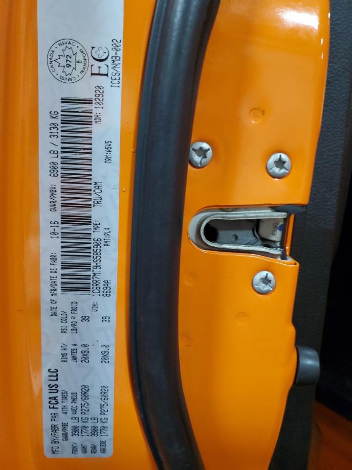 2017 RAM 1500 VIN 1C6RR7MT9HS585906 Copart auction photo, front end / side damage thumbnail 15