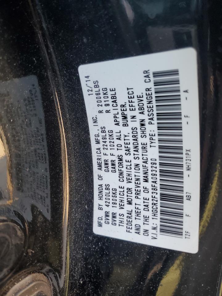 2015 Honda Accord VIN 1HGCR2F38FA093290 Copart auction photo, front end damage thumbnail 12