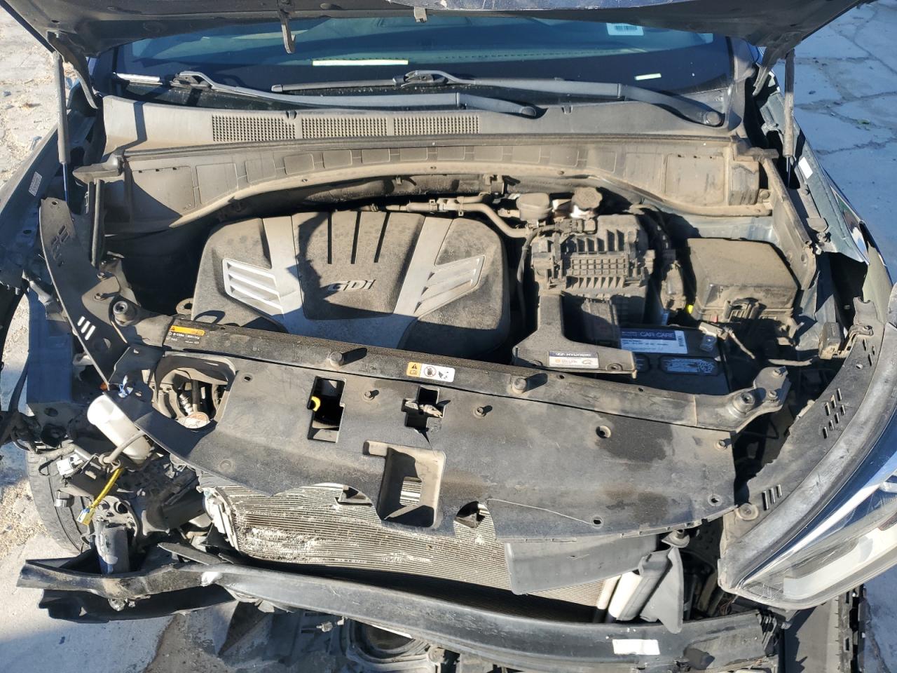2019 Hyundai Santa Fe VIN KM8SM4HF5KU301321 Copart auction photo, front end / mechanical damage thumbnail 11