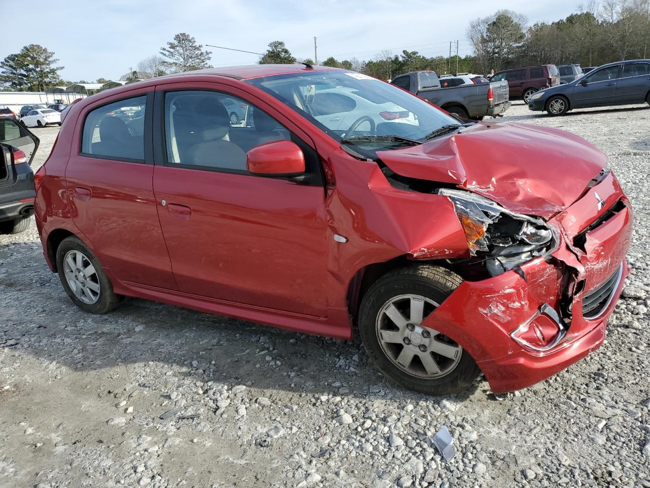 2014 Mitsubishi Mirage VIN ML32A4HJ9EH009611 Copart auction photo, front end / side damage thumbnail 4