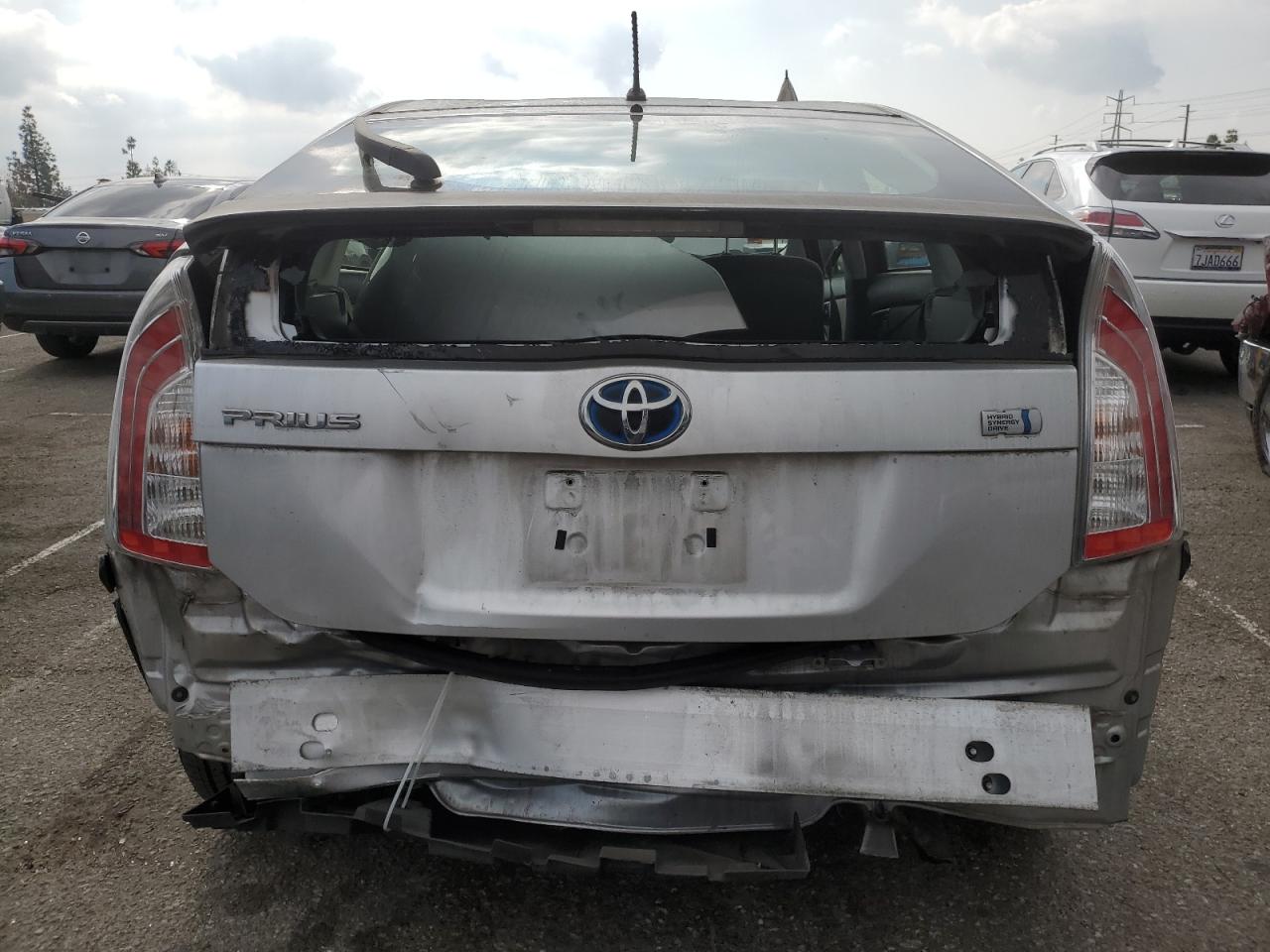 2013 Toyota Prius VIN JTDKN3DU6D5587046 Copart auction photo, undercarriage / rear end damage thumbnail 6