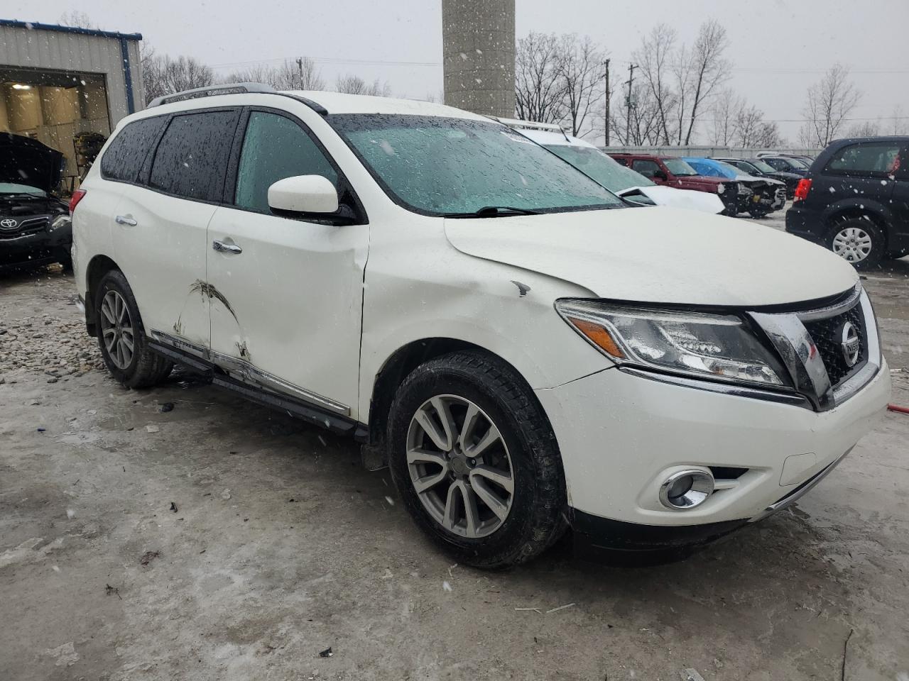 2016 Nissan Pathfinder VIN 5N1AR2MM7GC631738 Copart auction photo, side / front end damage thumbnail 4