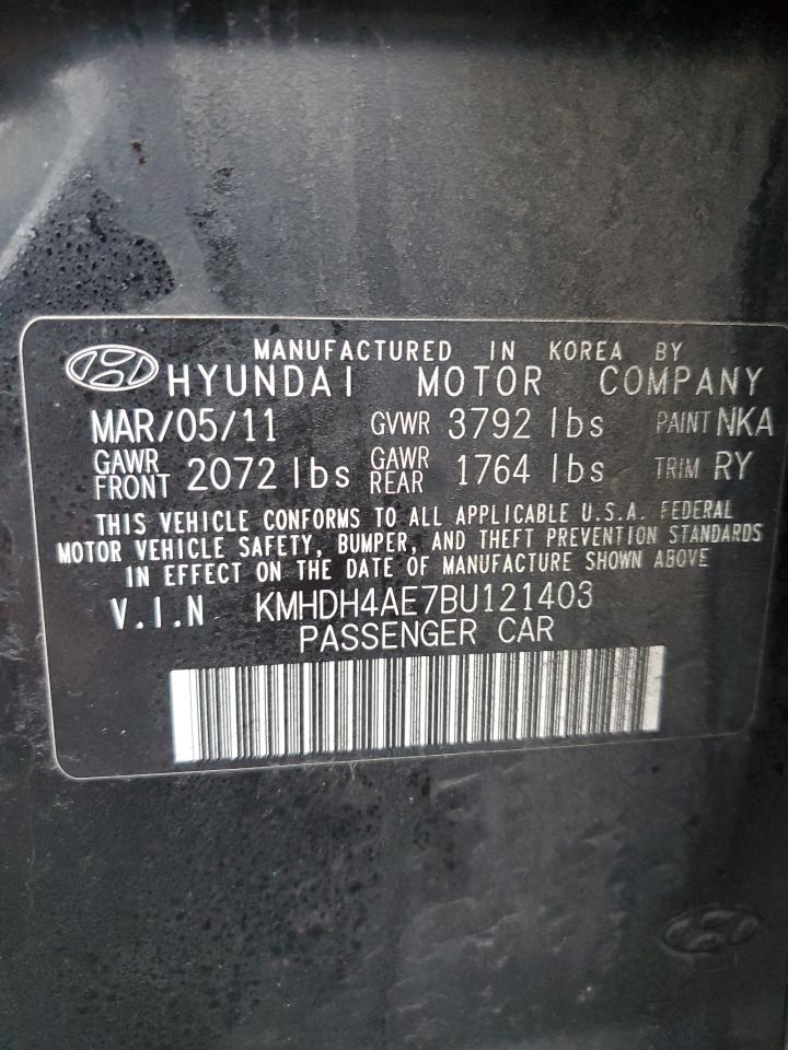 2011 Hyundai Elantra VIN KMHDH4AE7BU121403 Copart auction photo, front end damage thumbnail 14