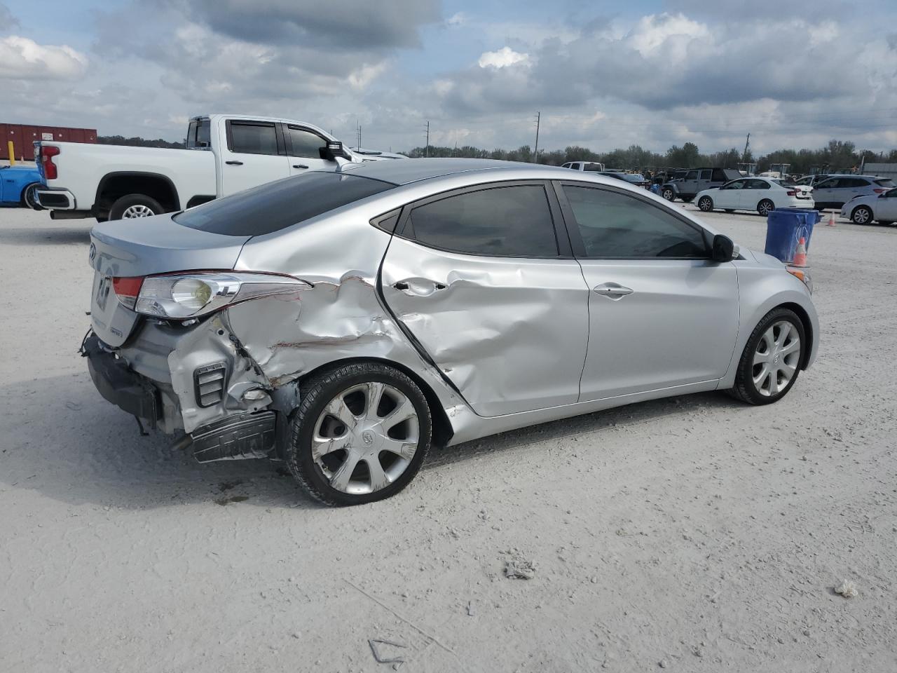 2012 Hyundai Elantra VIN KMHDH4AE5CU268580 Copart auction photo, rear end / side damage thumbnail 3