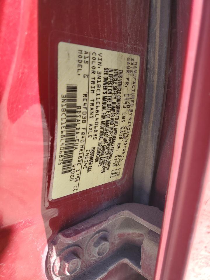 2008 Nissan Versa VIN 3N1BC11E68L406835 Copart auction photo, front end / rear end damage thumbnail 12