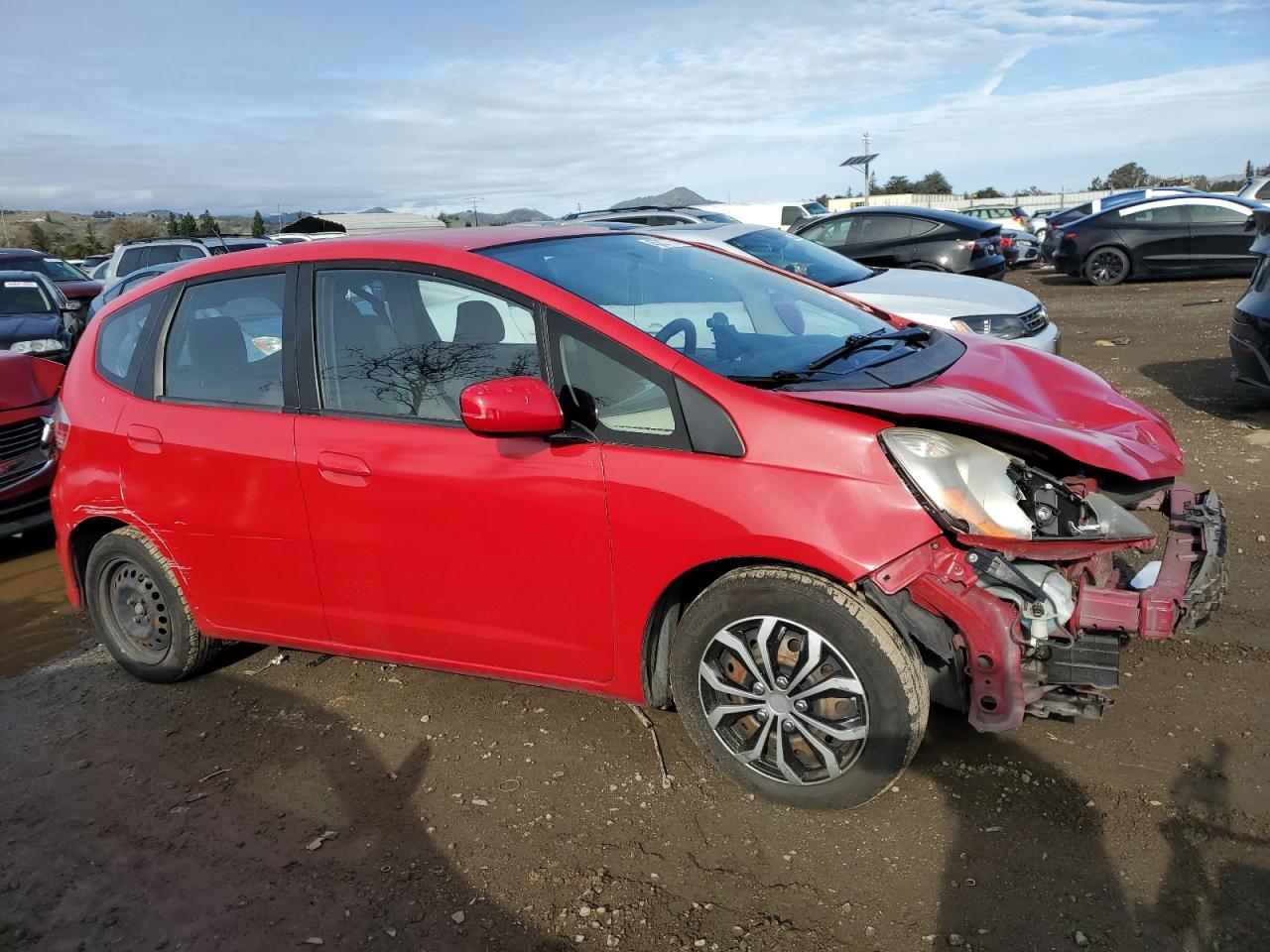 2013 Honda Fit VIN JHMGE8H39DC078812 Copart auction photo, all over damage thumbnail 4