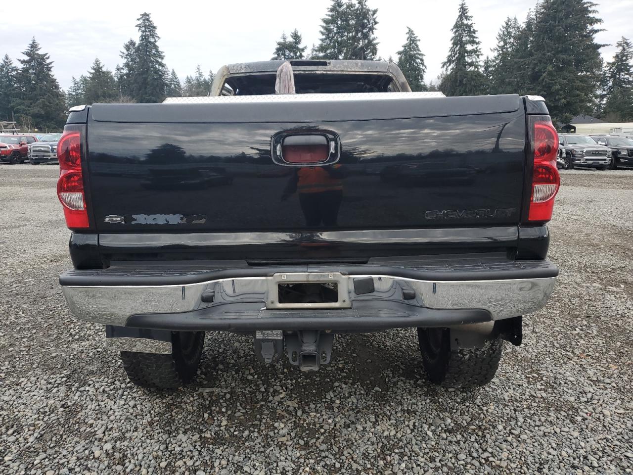 2005 Chevrolet Silverado VIN 1GCHK23265F843145 Copart auction photo, burn damage thumbnail 6