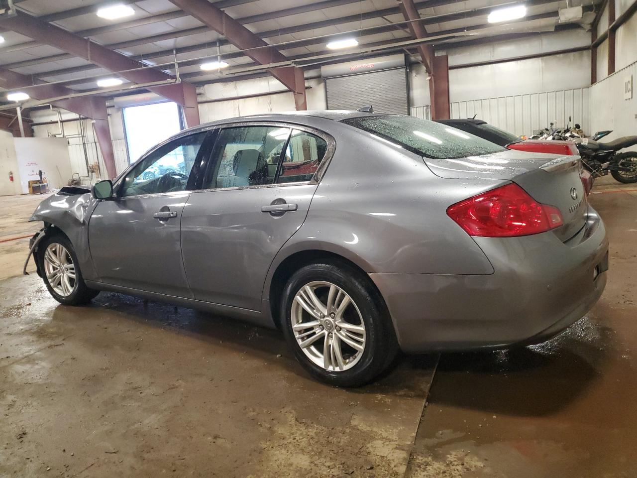 2012 Infiniti G VIN JN1CV6AR2CM670468 Copart auction photo, front end / side damage thumbnail 2