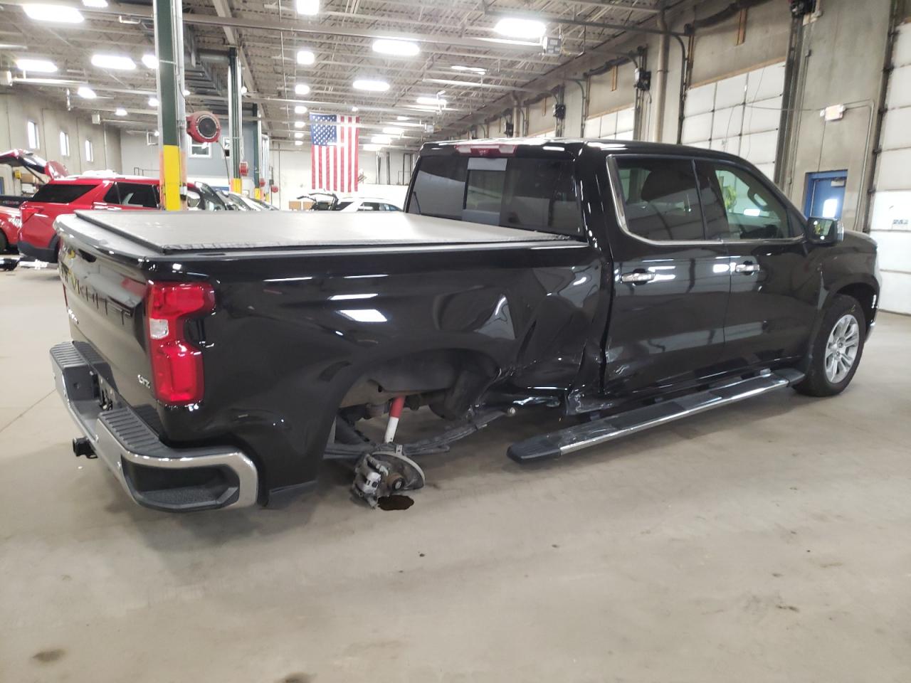 2022 Chevrolet Silverado VIN 1GCUDGEDXNZ644022 Copart auction photo, undercarriage / side damage thumbnail 3