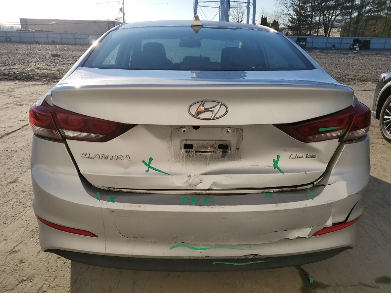 2017 Hyundai Elantra VIN KMHD84LF3HU269384 Copart auction photo, rear end damage thumbnail 6