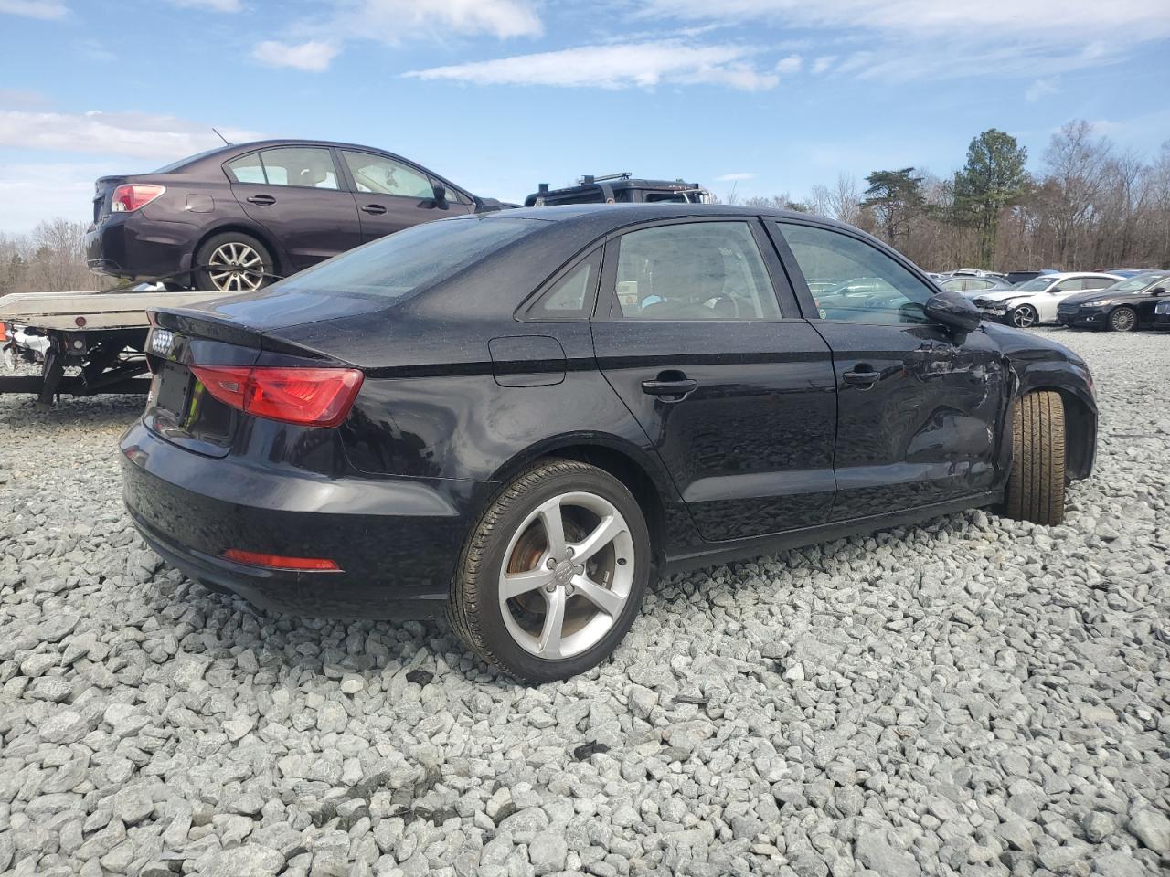 2015 Audi A3 VIN WAUACGFF1F1005885 Copart auction photo, side / front end damage thumbnail 3
