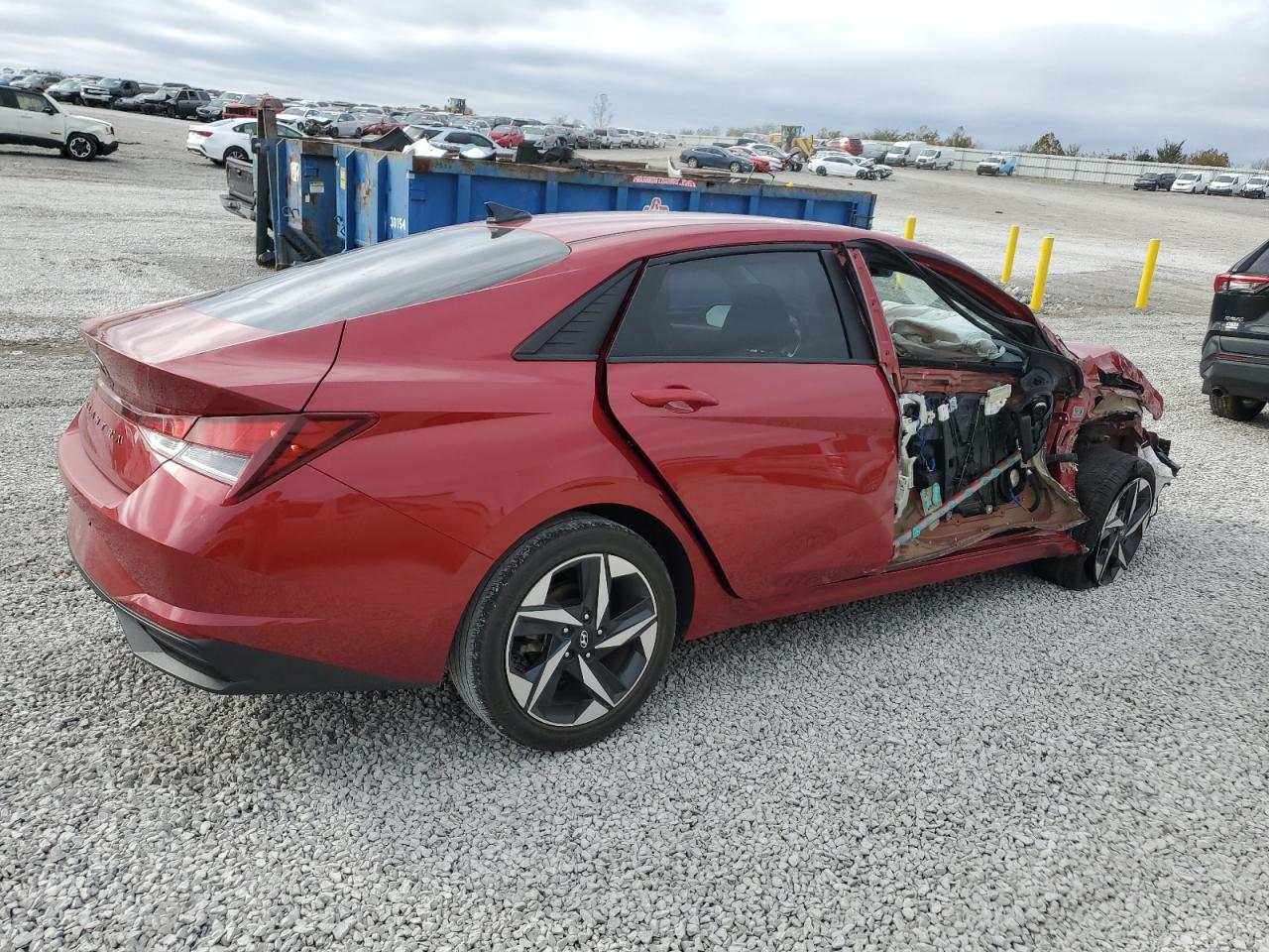 2023 Hyundai Elantra VIN KMHLS4AG3PU386907 Copart auction photo, front end / side damage thumbnail 3