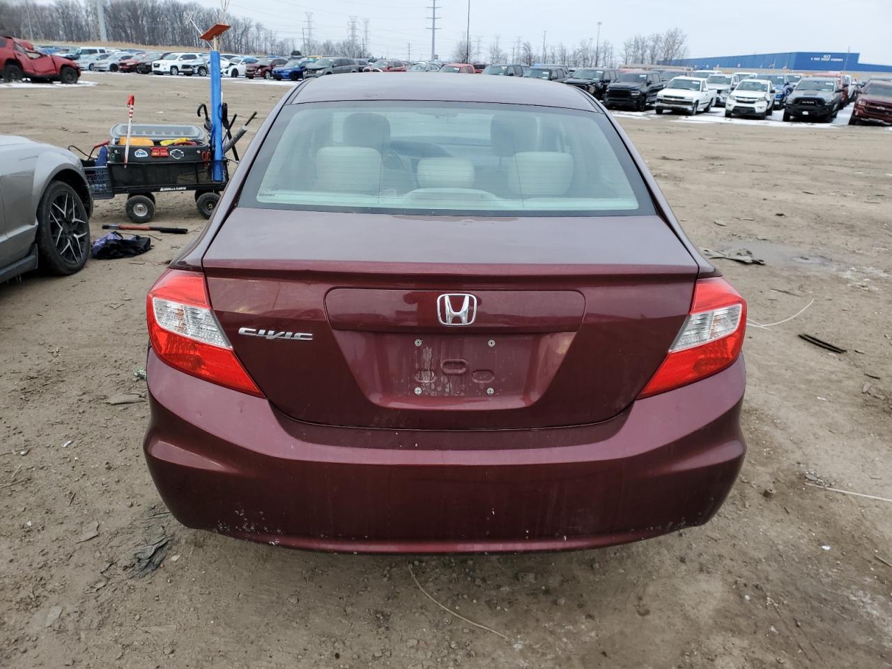 2012 Honda Civic VIN 19XFB2F58CE066293 Copart auction photo, front end damage thumbnail 6