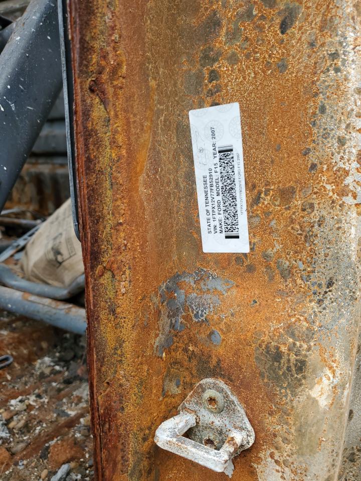 2007 Ford F-150 VIN 1FTPX12V77FB52910 Copart auction photo, burn / replaced vin damage thumbnail 14