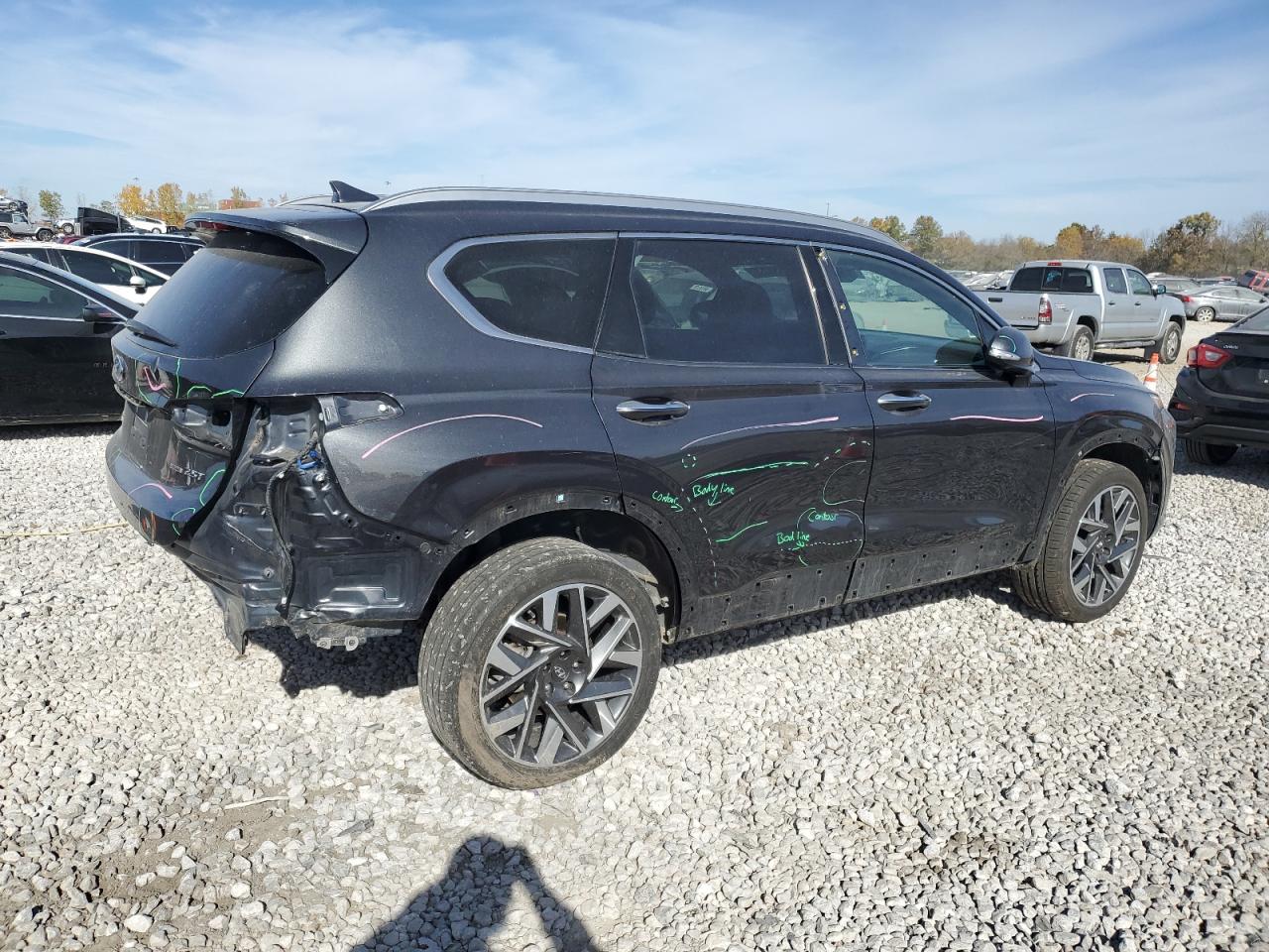 2023 Hyundai Santa Fe VIN 5NMS5DAL0PH482540 Copart auction photo, front end / rear end damage thumbnail 3
